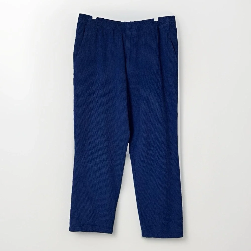 Territory Ahead Pants XL Navy Blue Black Waffle Cotton Elastic Waist Zip Pockets